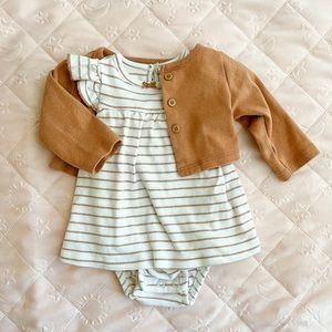 Cute baby dress/onesie with cardigan